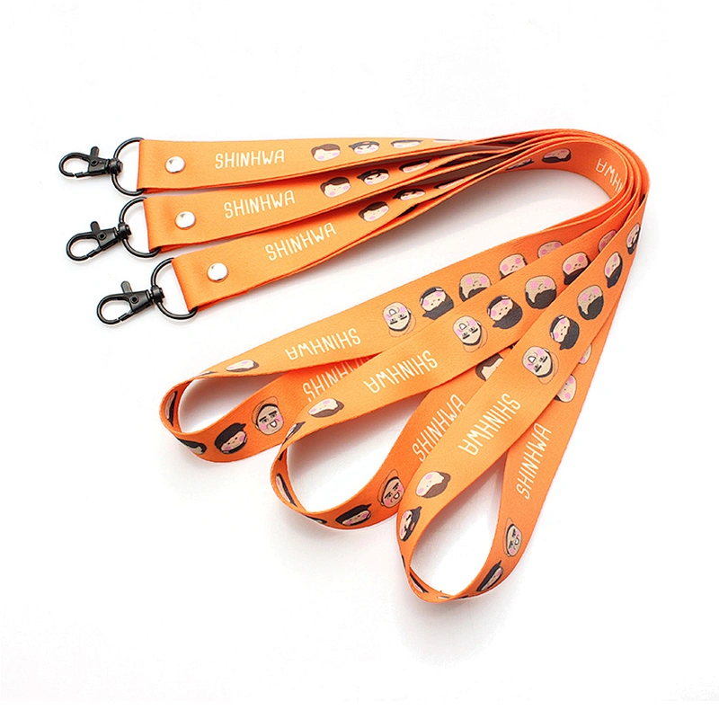 Hot sales heat transfer printed customized lanyard with lobster hook