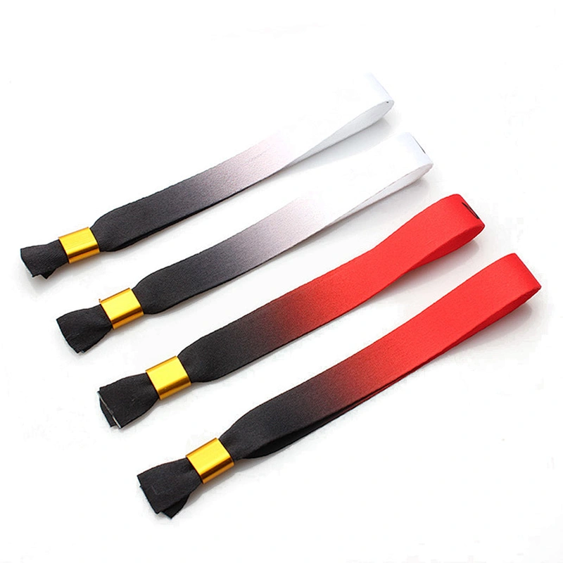 Disposable Plastic Lock Heat Transfer Printing Fabric Festival Wristbands