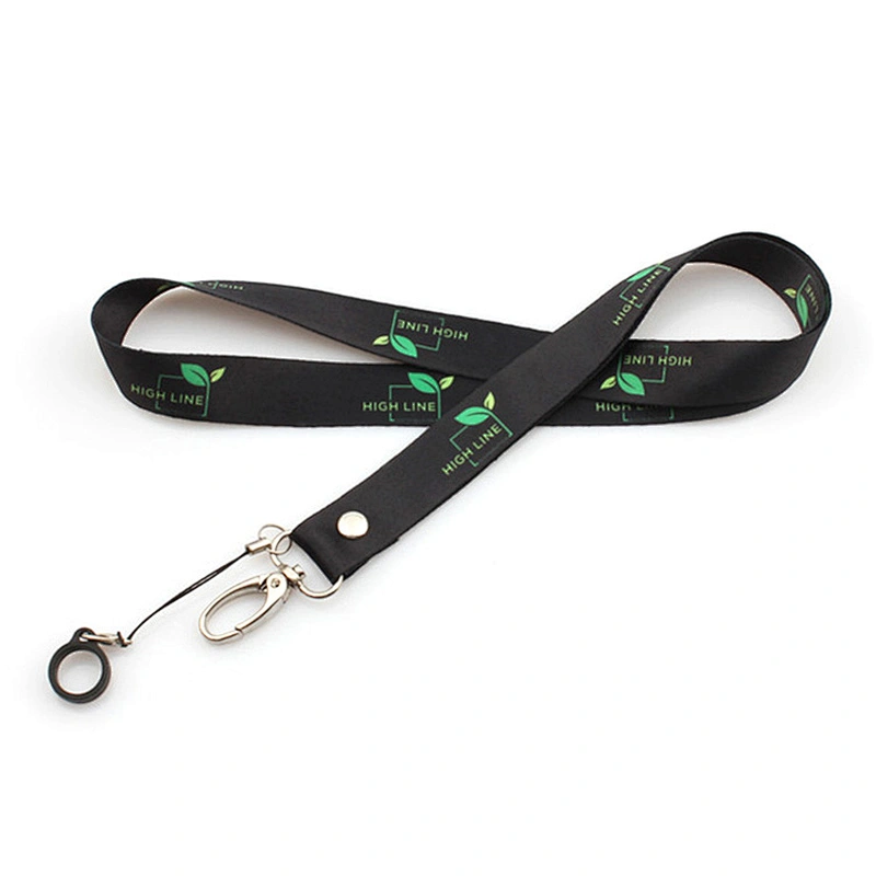 Per as pantone colors color material polyester lanyard material with rubber circle