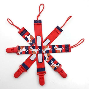 2019 new cute design universal fabric baby pacifier holder clip