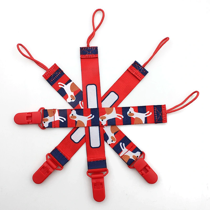 2019 new cute design universal fabric baby pacifier holder clip