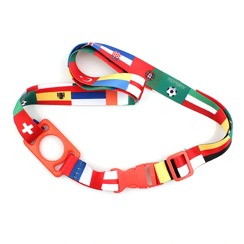 Wholesale custom sublimation printed water bottle holder lanyard neck free sample