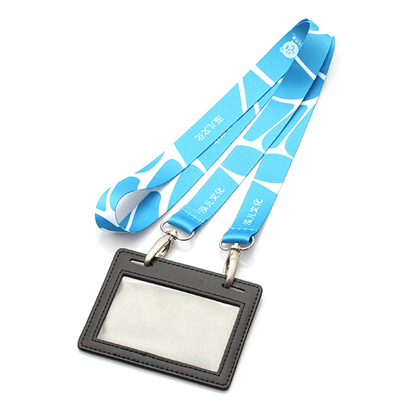 Dye Sublimation Polyester Leather Jacket Lanyard With ID Card
