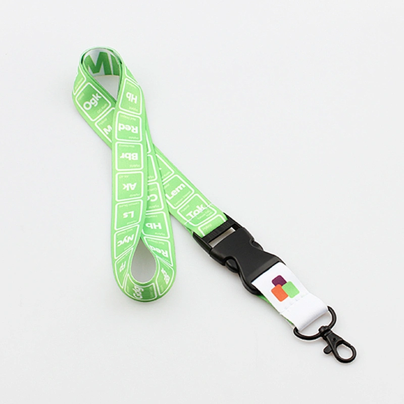 China Factory Custom Durable Beautiful Heat Transfer Printed Polyester Separable Lanyard
