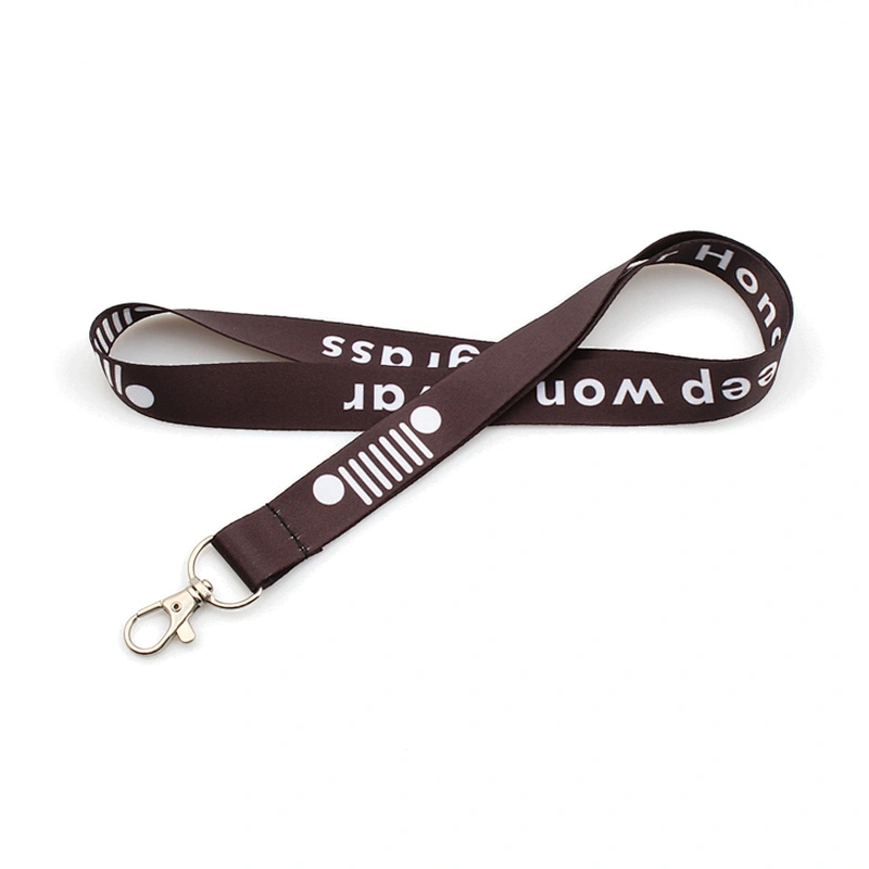 Custom neck strap key chain lanyard with thumb trigger hook