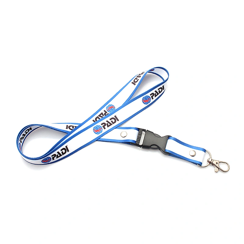 Cheap custom sublimation polyester feb lanyards with breakaway buckles