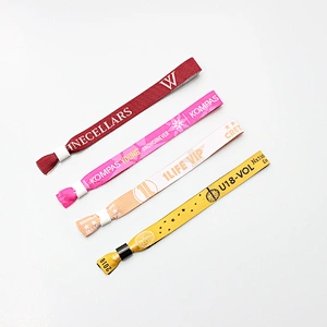 Professional Manufacturer Polyester Label Woven One Time Wristbands, Bracelet For Events One Time