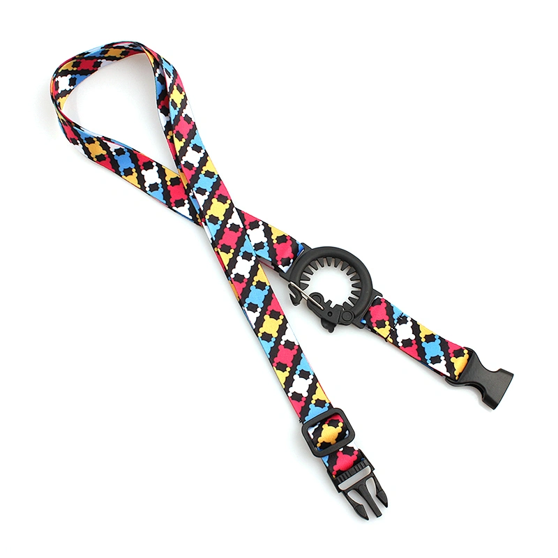 Popular heat transfer printed lanyard neck strap with bottle holder