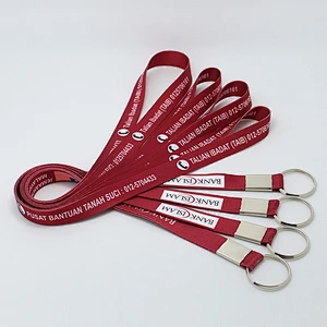 Factory directly sale metal clip polyester silk screen lanyard
