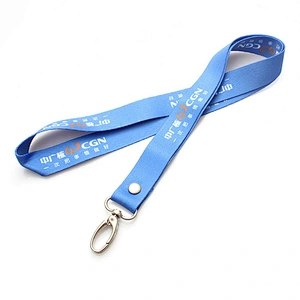 Personalized heat transfer printing lanyard keychain with hook
