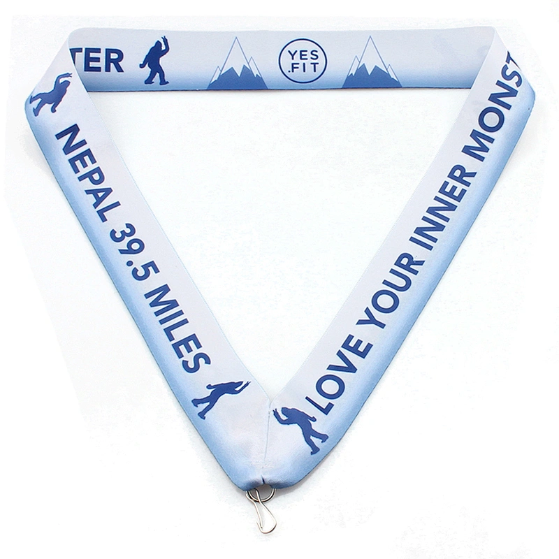 Digital sublimated award ribbon with small hook