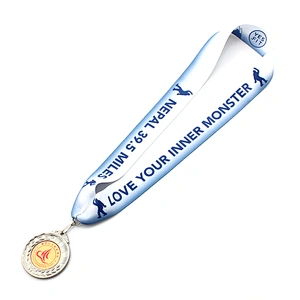 Digital sublimated award ribbon with small hook