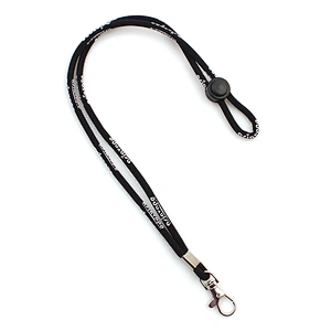 High end thick polyester embroidery lanyard keychain with custom logo