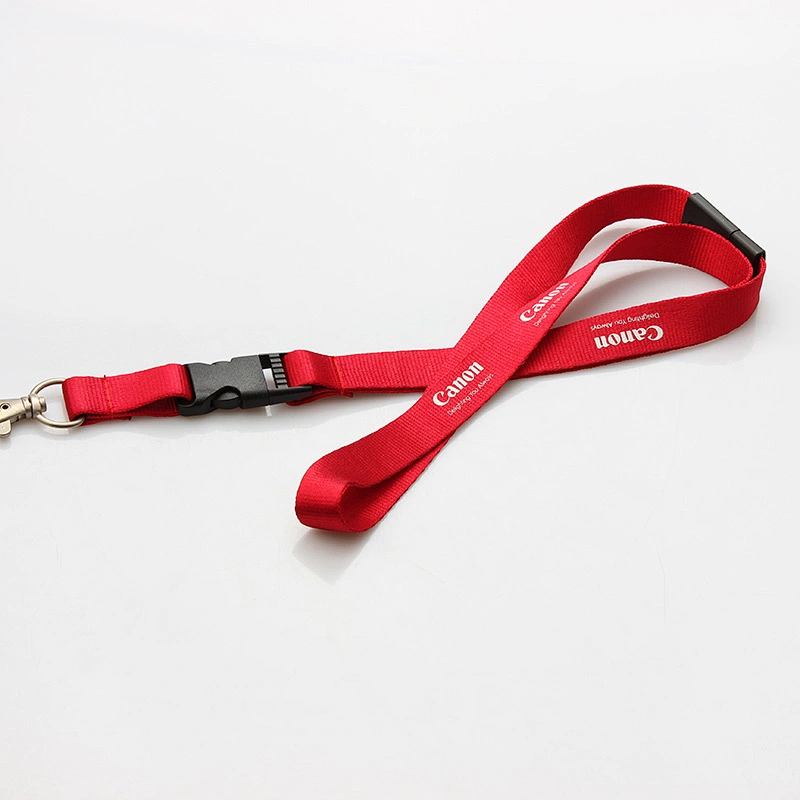 Colorful neck polyester customized design lanyards with metal breakaway buckle