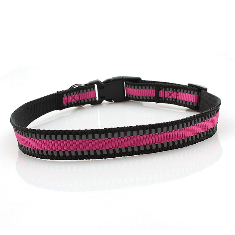 Retractable custom adjustable buckle nylon dog collar and leash