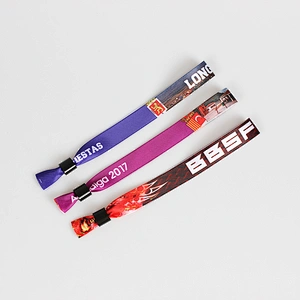 Heat transfer satin wristband sublimation logo printing custom fabric wristbands