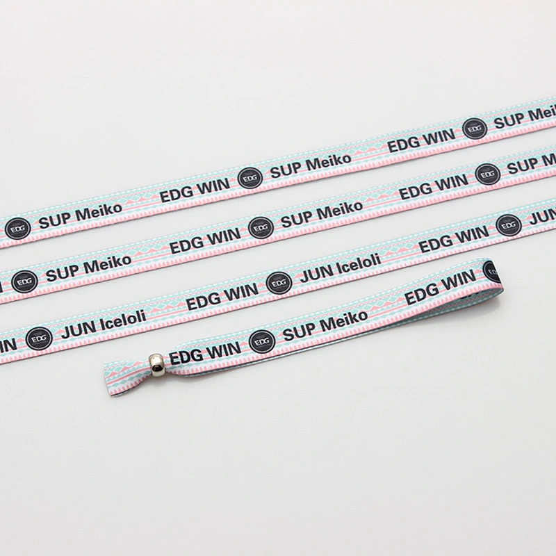 Eco-friendly custom cheap colorful logo printed polyester wristband
