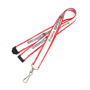 Custom your logo heat transfer lanyard with J-hook for ID card