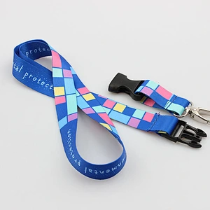 Multi Color polyester custom your own lanyard with disconnect buckle