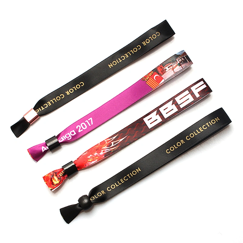 Ribbon one time use wristband sample free for festival