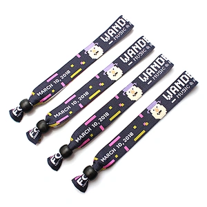 Handmade event fabric bracelets with slide lock