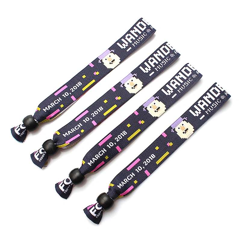 Handmade event fabric bracelets with slide lock