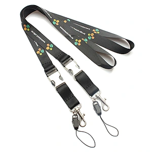 Colorful neck polyester customized design lanyards with metal breakaway buckle