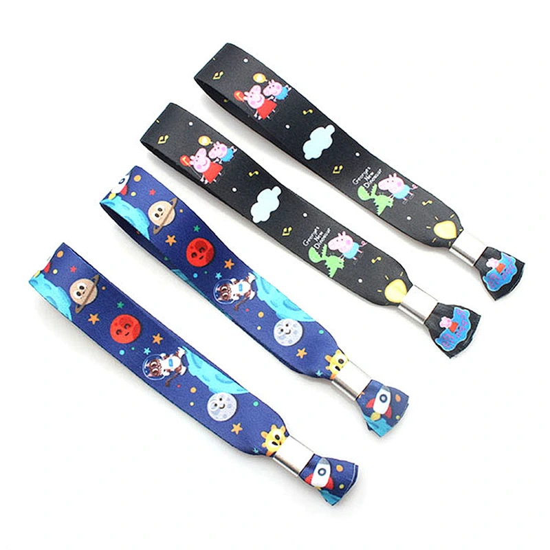 Typical thread colorful event wristbands for festival days