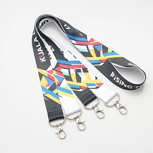 New trend fashion custom printed ribbon lanyard neck strap keychain