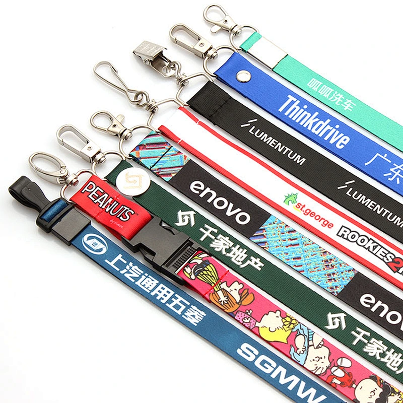 New trend fashion custom printed ribbon lanyard neck strap keychain