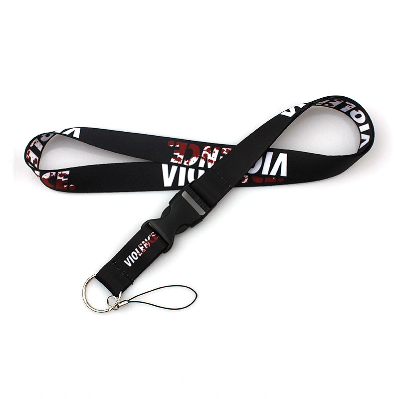 Promotional Custom Logo Neck Heat Transfer Printing Polyester Lanyard