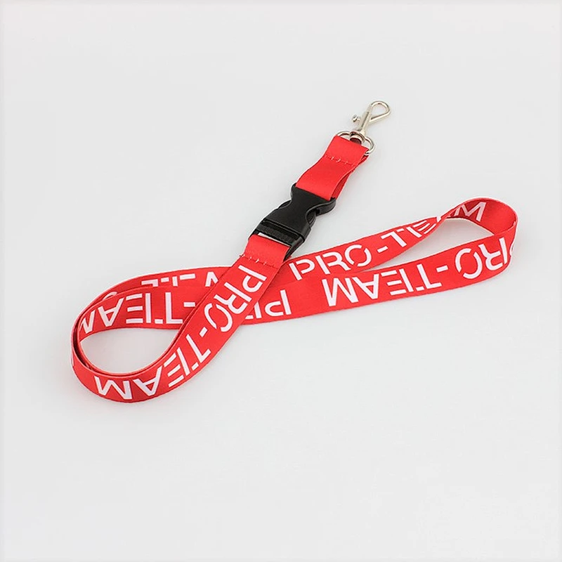 High quality and low price heat transfer polyester neck lanyard with dog hook