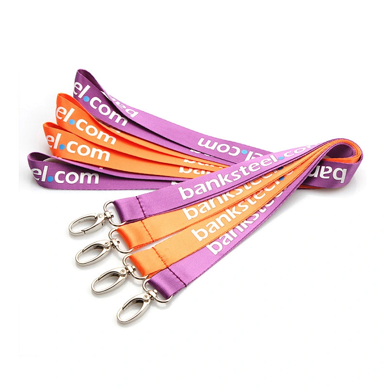 Silk screen print narrow size customized true nylon lanyard