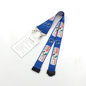 Personalized neck strap work id card holder necklace lanyard with double metal hooks