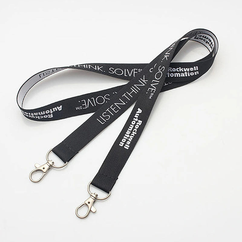 Hot flat heat transfer printing lanyard with oval hook