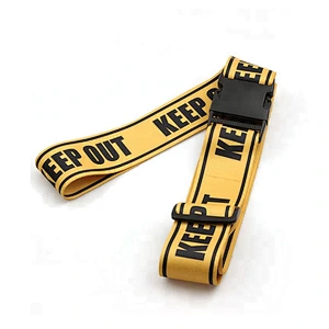 Custom personable logo polyester luggage belt with breakaway buckle