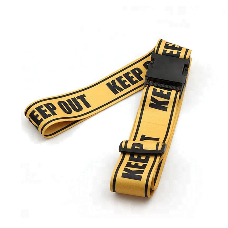 Custom personable logo polyester luggage belt with breakaway buckle