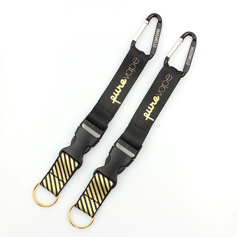 Promotional items polyester keychain carabiner short wrist lanyard