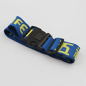 Custom packing tag loop strap woven luggage belt with breakaway hook