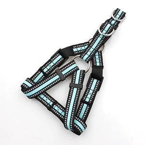 Popular personalized adjustable custom print blue dog harness
