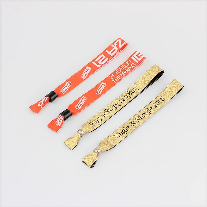 High quality event woven custom wristband with plastic closure