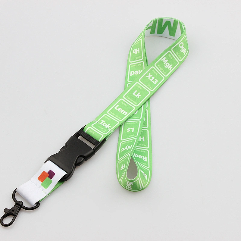 Top grade dye sublimation heat transfer printing disconnect lanyard with metal hook