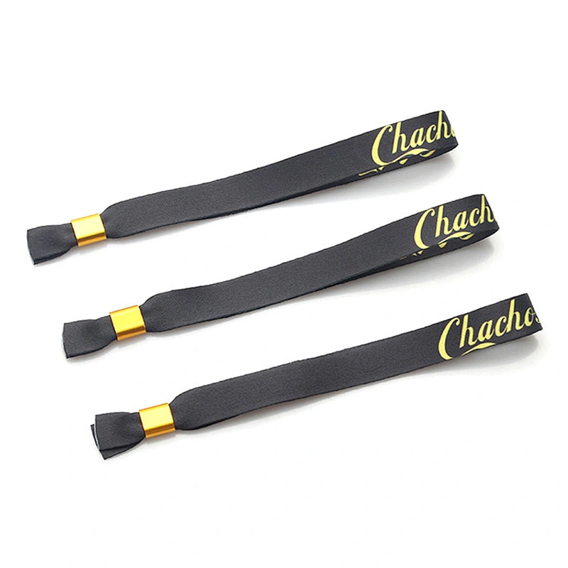 High quality nice appearance polyester, ribbon wristband for festival