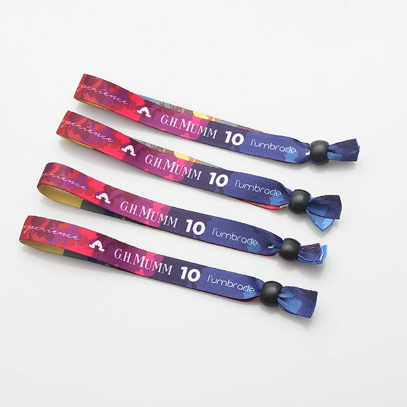 Custom logo polyester festival business wristband for sports&music