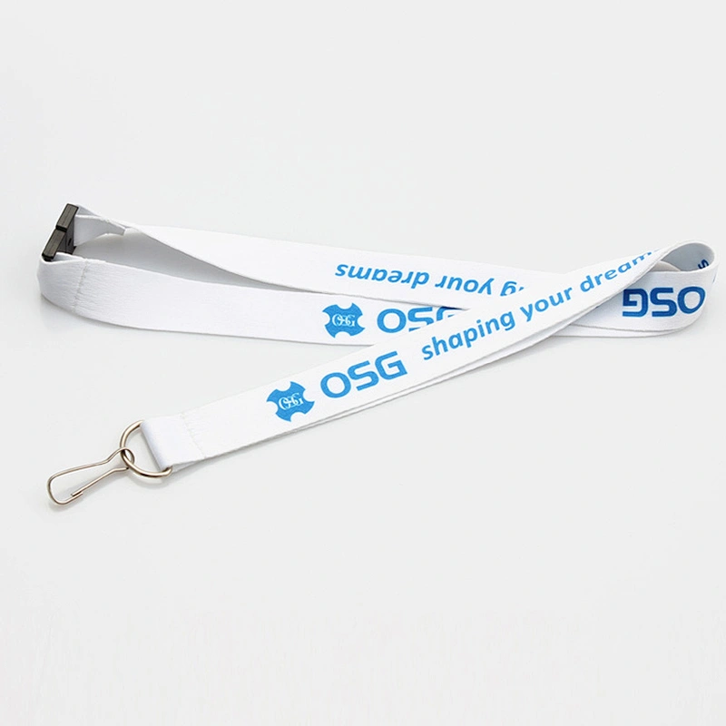 2019 custom heat transfer polyester lanyard with safety clip