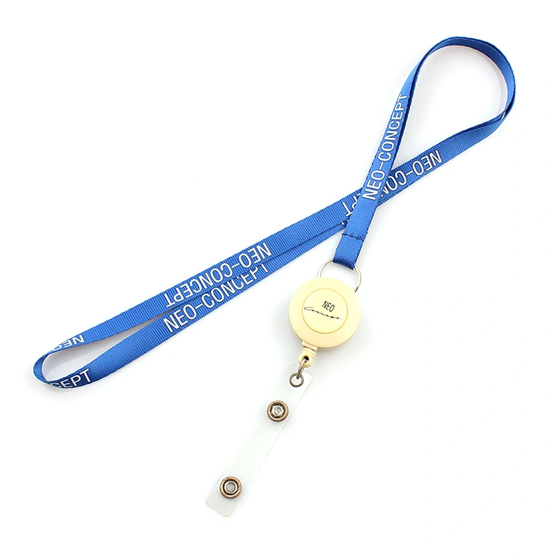 Custom silk screen printing lanyard with badge reel