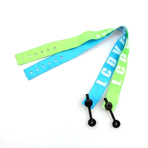 Cheap Eco Friendly Branded Adjustable Party Festival Events Cloth Woven Fabric Custom Wristbands