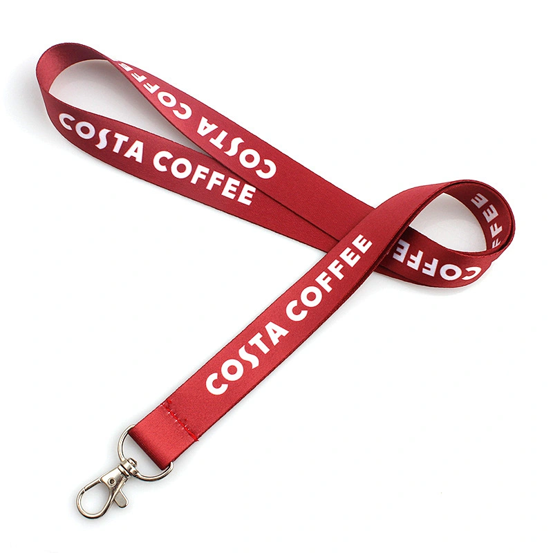 High quality custom printed logo lanyard with metal hook