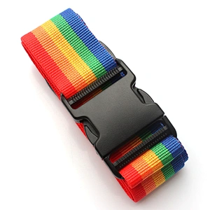 Fashion cheap custom polyester rainbow luggage strap