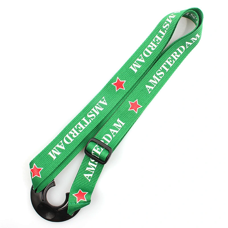 High quality silk screen print water bottle holder neck lanyard